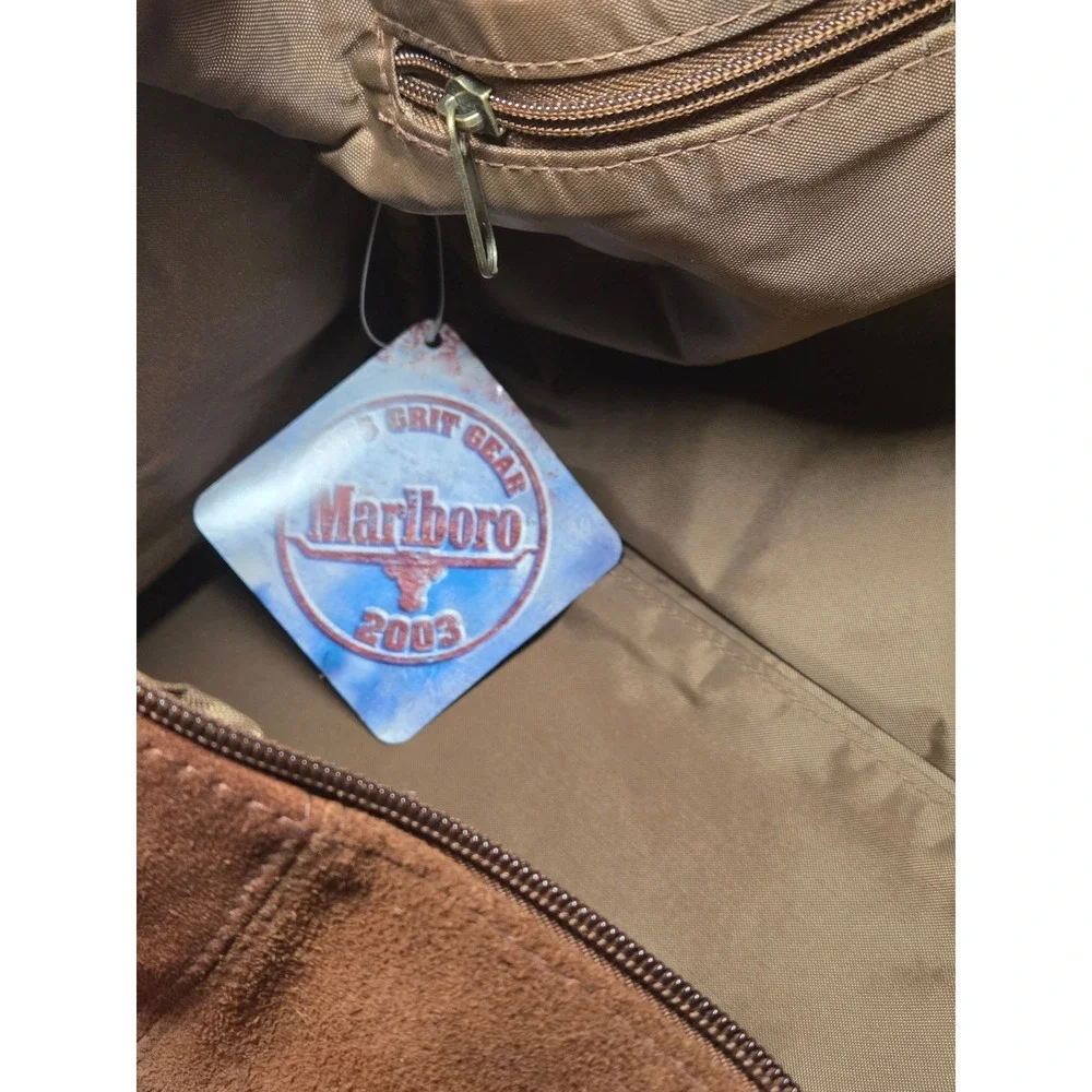 Marlboro Country Store 2003 Grit Gear Brown Suede Leather Duffel Bag Weekender